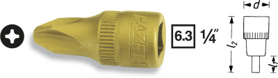 HAZET Головка 1/4" со вставкой PH2  8506-PH2 HAZET Головка 1/4" со вставкой PH2  8506-PH2