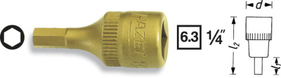 Головка 1/4" 3мм с шестигранной вставкой HAZET  Головка 1/4" 3мм с шестигранной вставкой HAZET